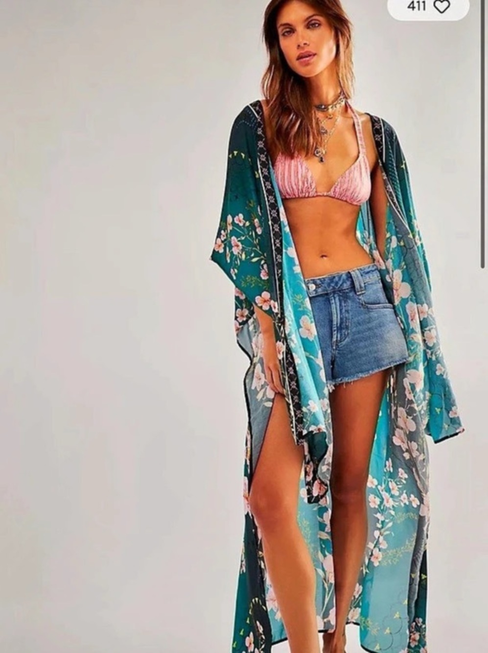 Free People Dara Floral Duster